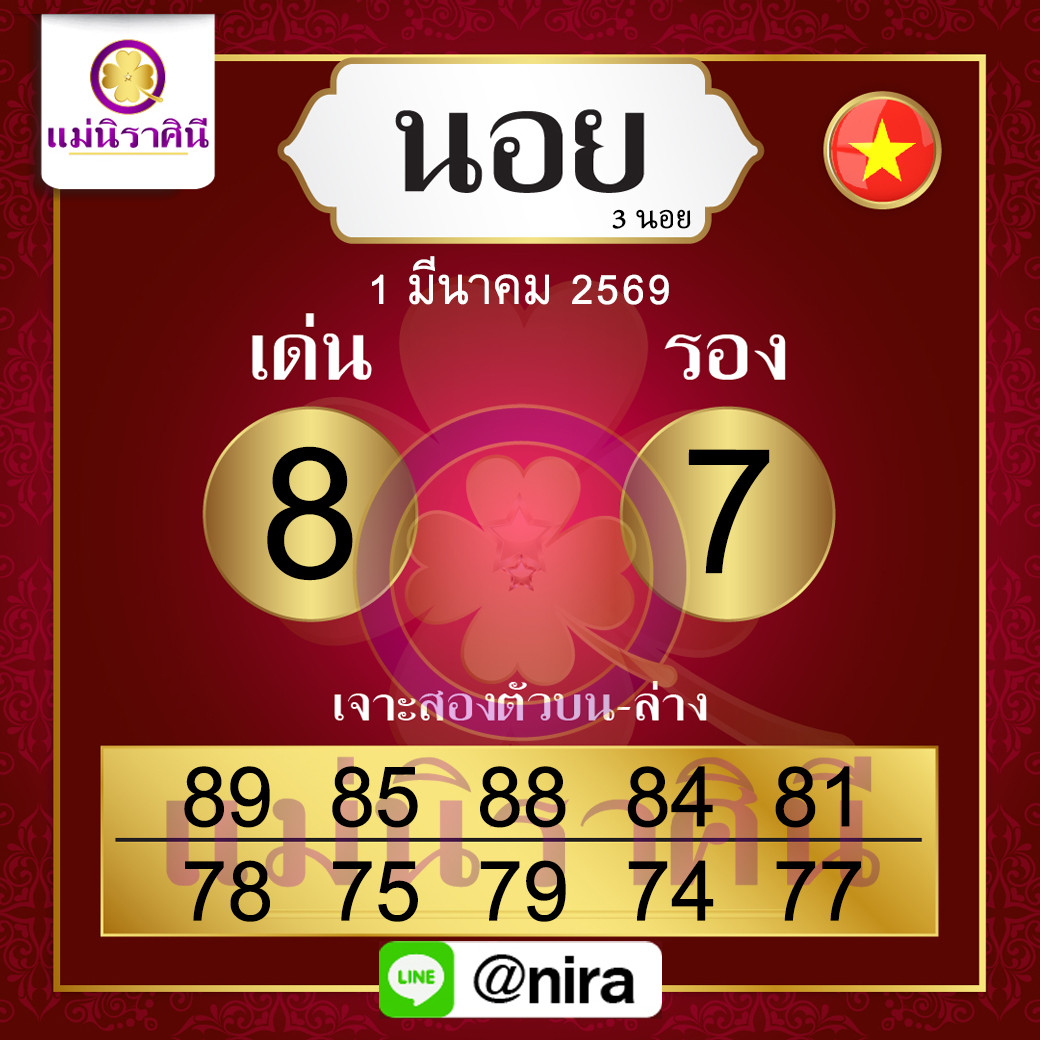 ฮานอยแม่นิราศินีแนวทางหวยฮานอย1-3-69