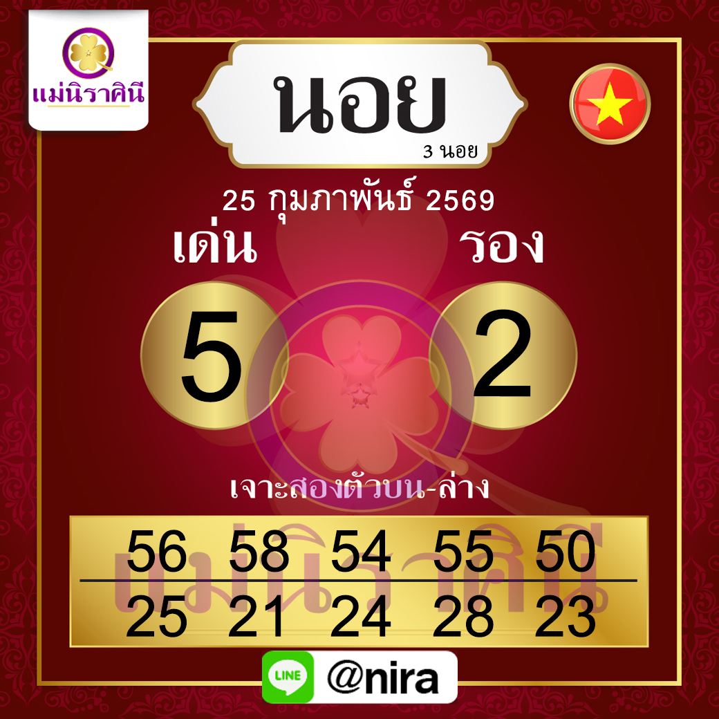 ฮานอยแม่นิราศินีแนวทางหวยฮานอย25-2-69
